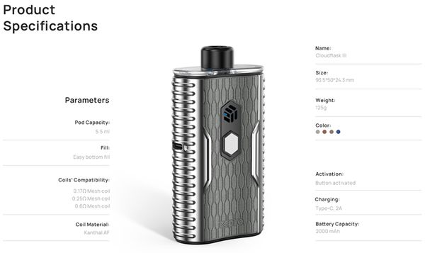 Aspire Cloudflask 3 Pod System Kit