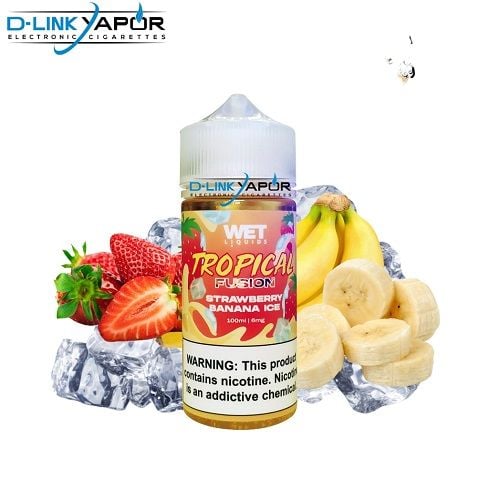 Wet Liquids - Tropical Fusion Strawberry Banana Ice (Dâu Chuối Lạnh) Freebase 100ml