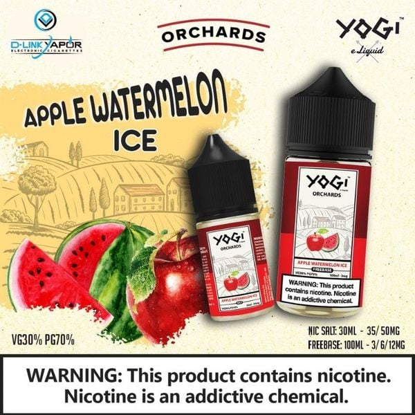 Yogi Orchards - Apple Watermelon Ice (Táo & Dưa Hấu) Salt Nic 30ml